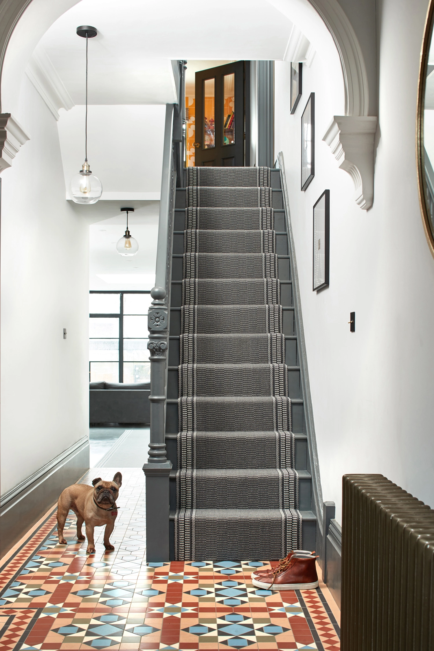 A grey Roger Oates runway carpet
